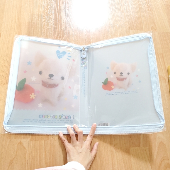 Brand new ibis korea Kawaii pastel blue zip file folder - Picture 2 of 3